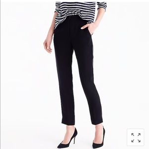 NWT J Crew Pull-on Easy Pant in Black Matte Crepe
